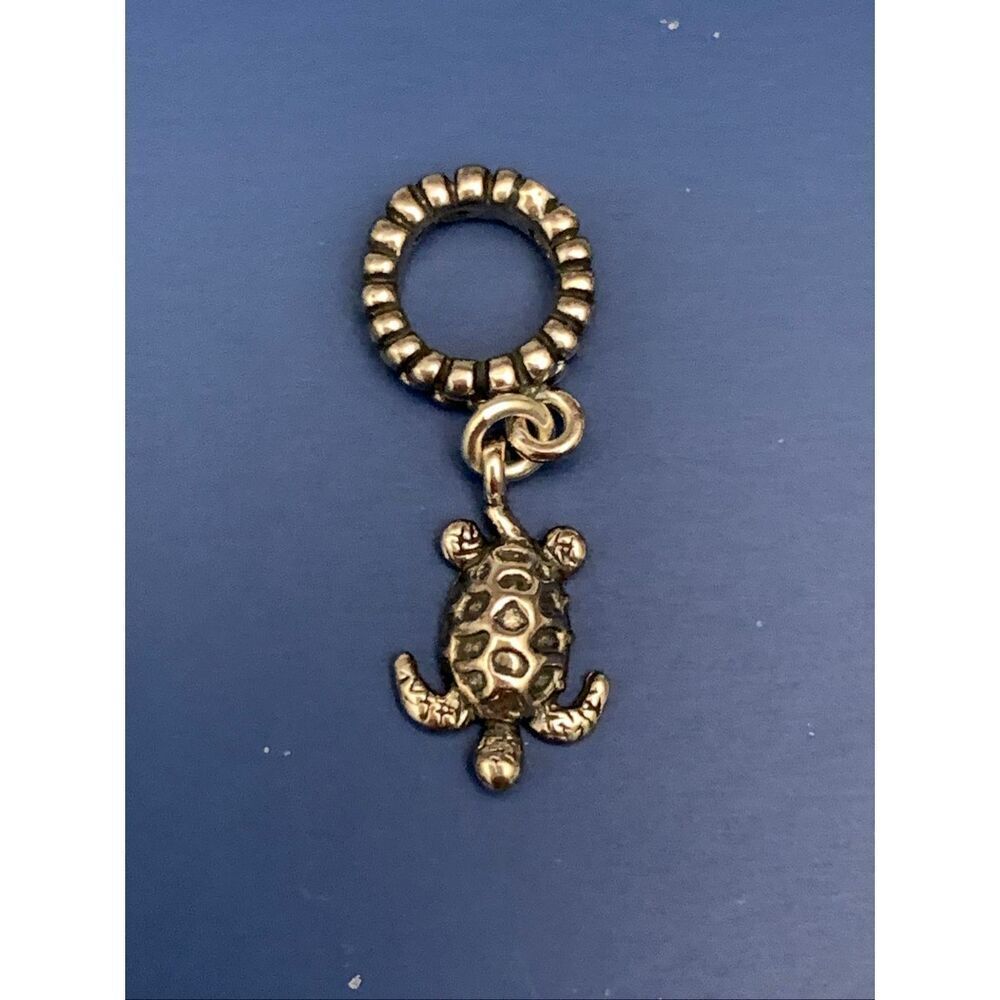 .925 Turtle with Ornate Bale Sterling Silver Jewelry Charm #beach #turtles